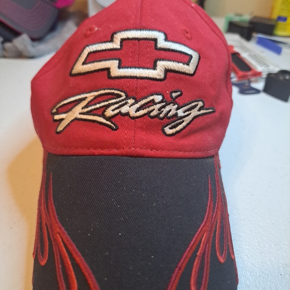 Gm Motors Chevy Flame Fire Racing Hat Cap y2k rare